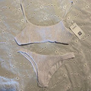 Zaful White Ruched Bikini